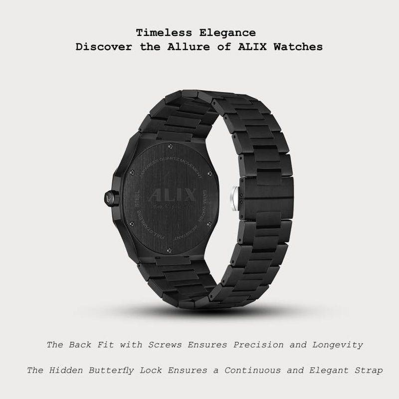 Stylish Arabic Dial Watch for Men - Black Ultra Thin Stainless Steel Analog Watch