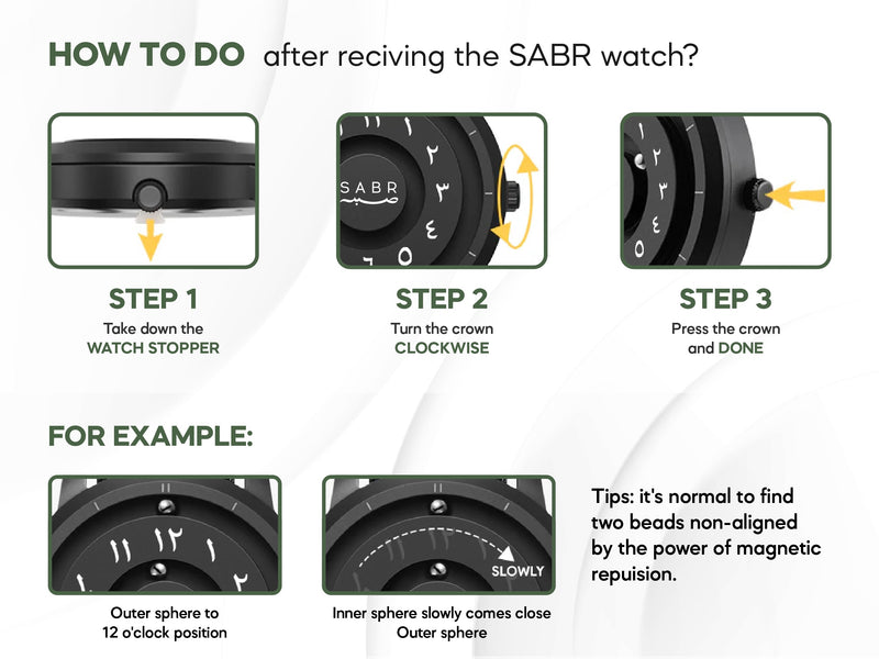 SABR Black Arabic Numeral Watch – Premium Islamic Wristwatch for Men & Women