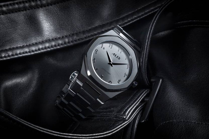 Stylish Arabic Dial Watch for Men - Black Ultra Thin Stainless Steel Analog Watch
