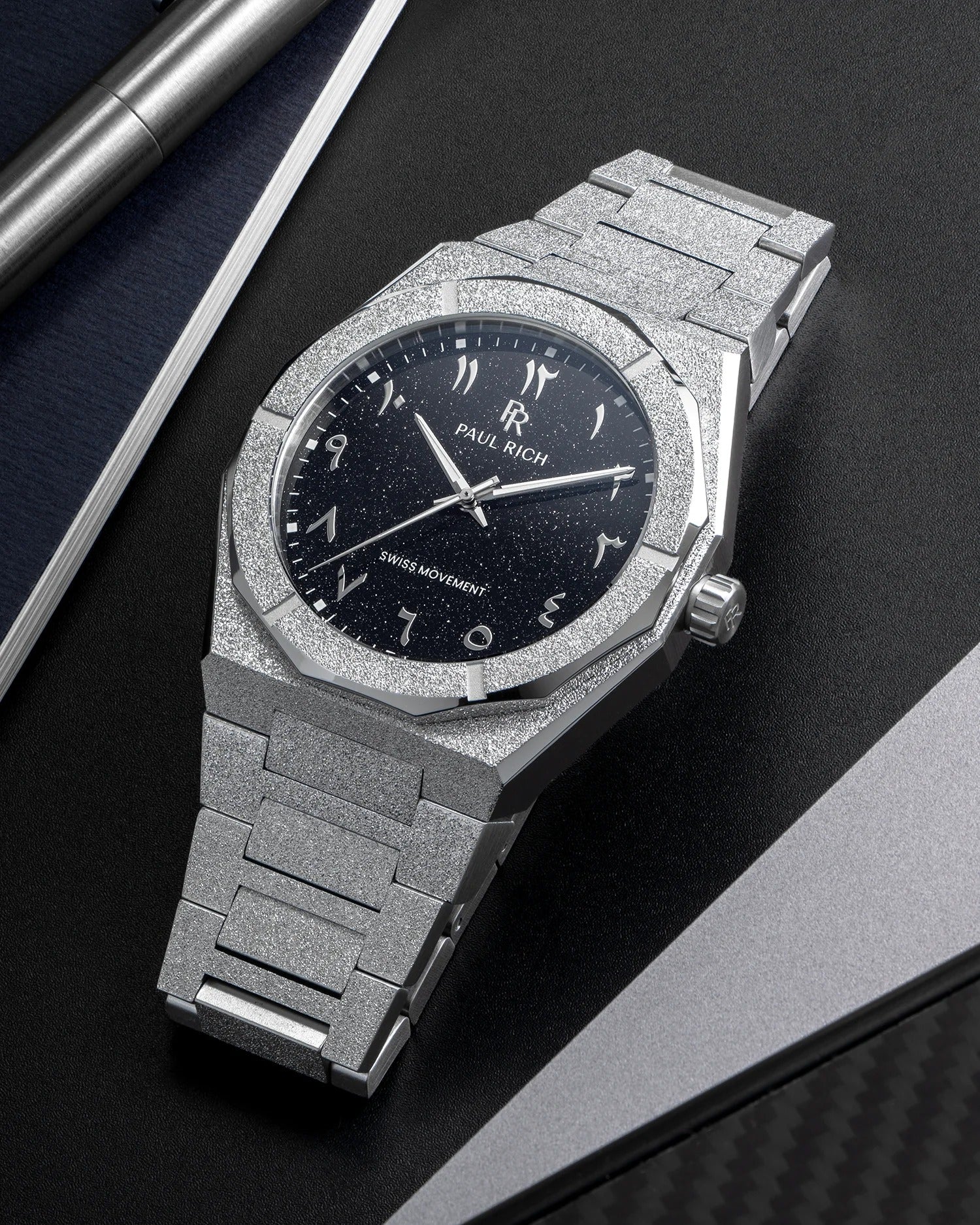 Arabic Dial White Shiny Watch For Men
