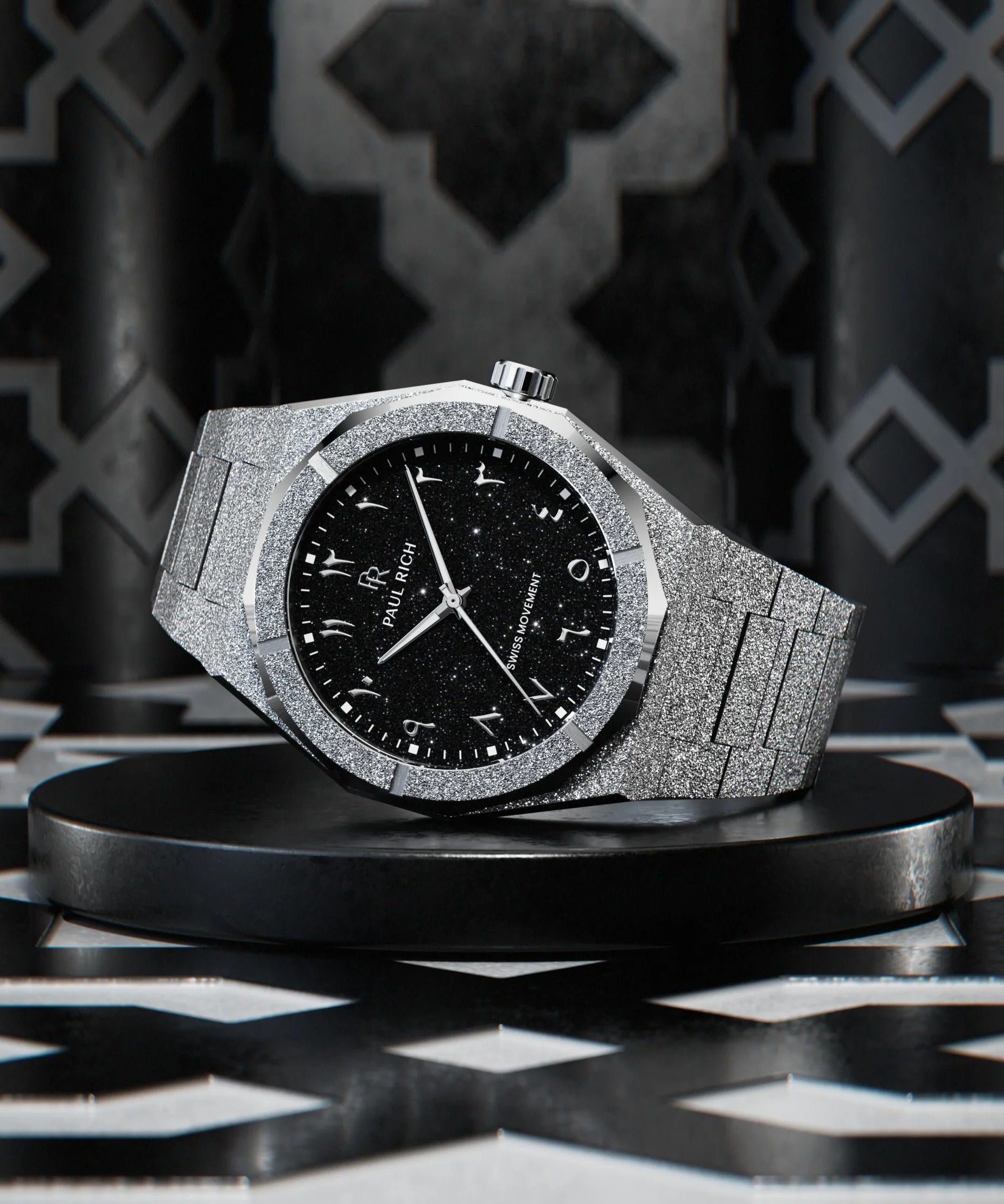 Arabic Dial White Shiny Watch For Men