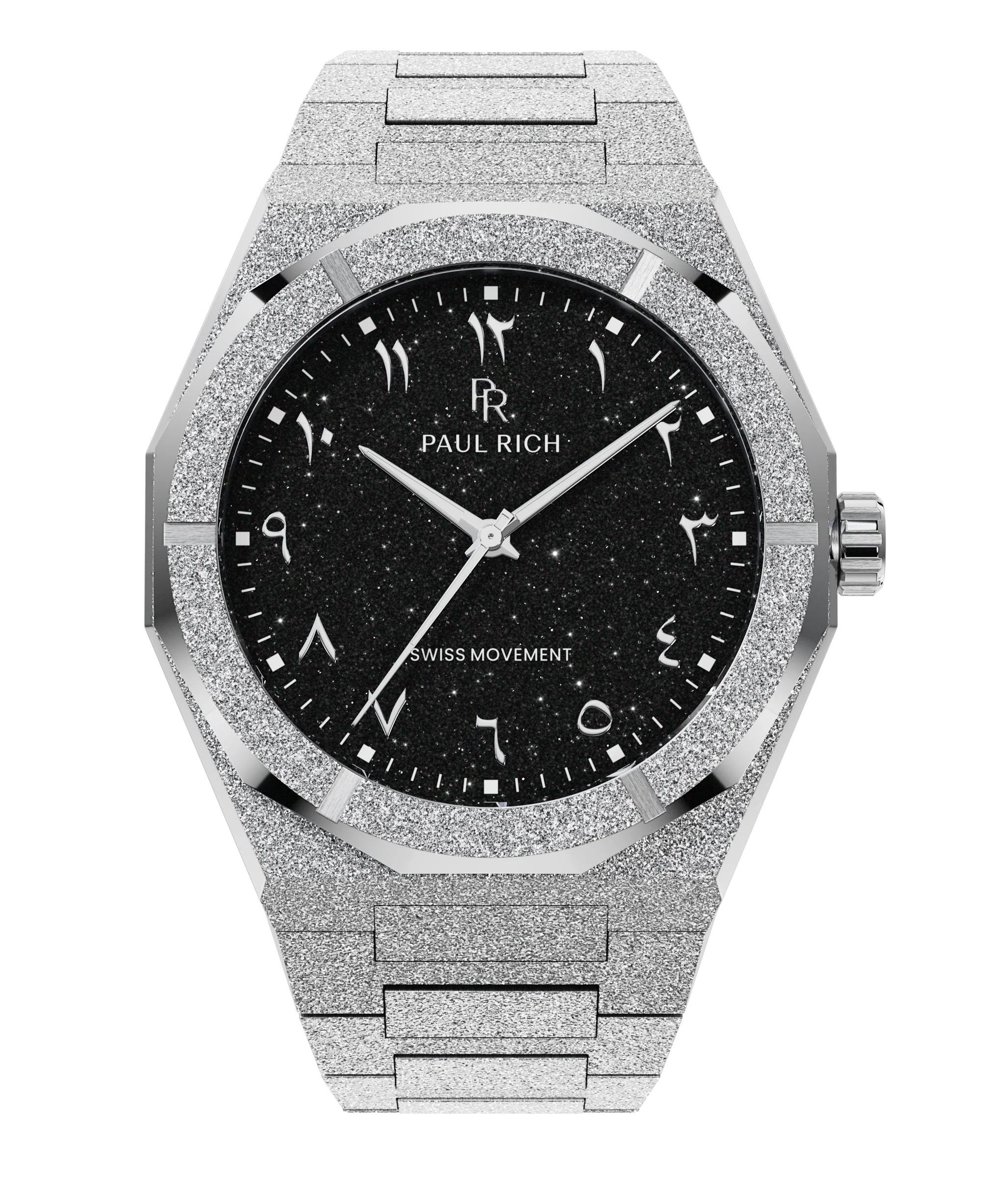 Arabic Dial White Shiny Watch For Men