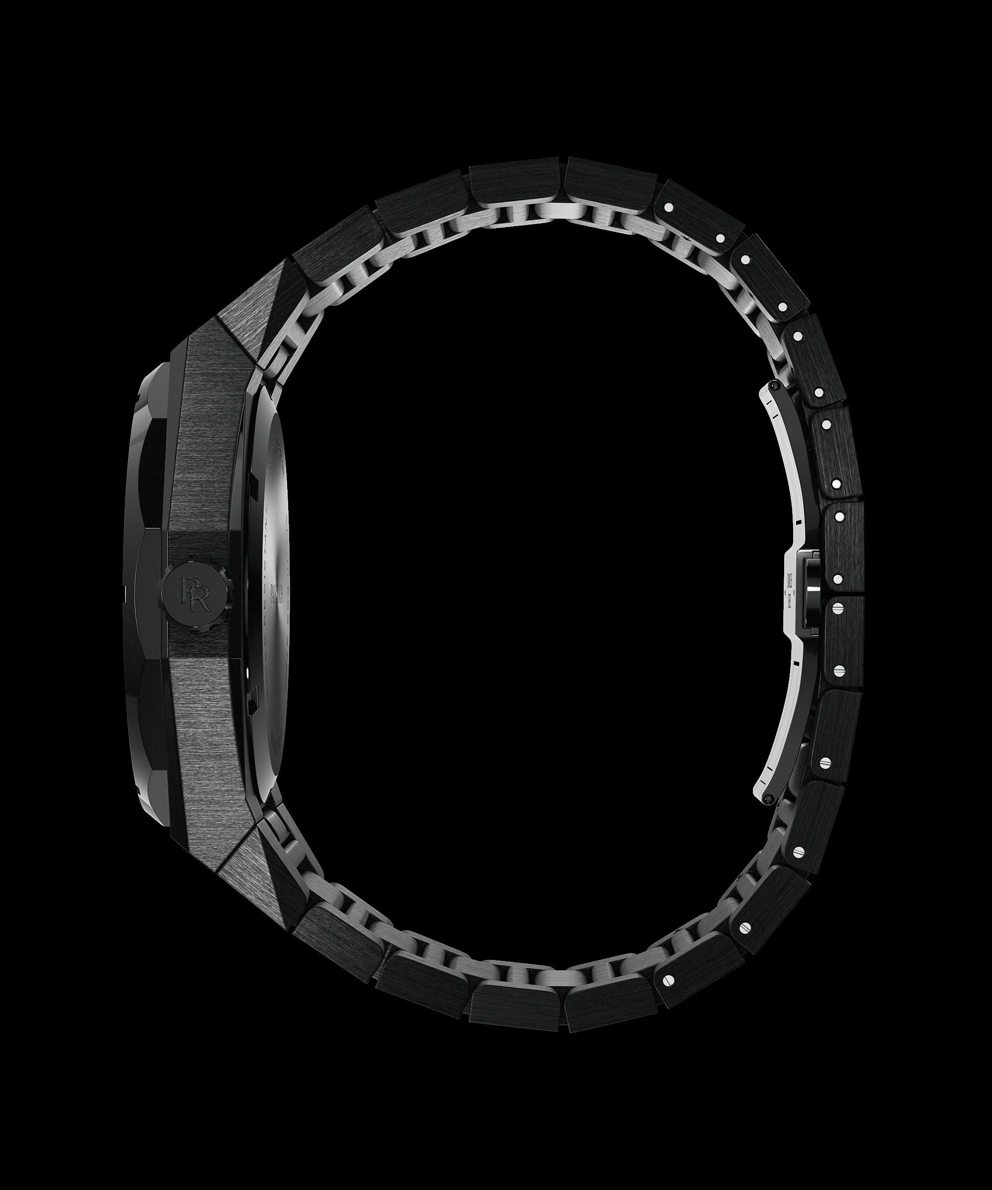 Arabic Dial Black Shiny Watch For Men
